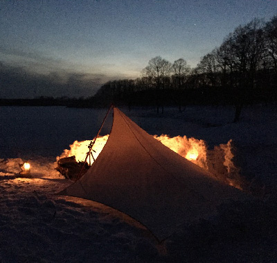 雪中ソロキャンプ